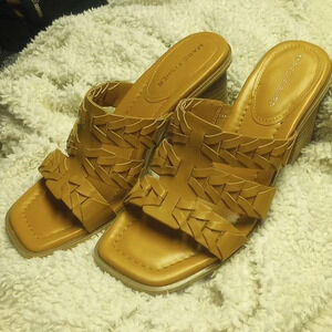 Marc Fisher Tan Woven Sandals